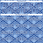 Custom Light Blue Royal-White Geometric Pattern Sublimation Soccer Uniform Jersey