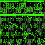 Custom Black Neon Green Lightning Sublimation Soccer Uniform Jersey