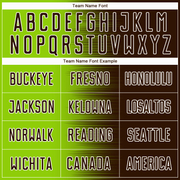 Custom Brown Neon Green-White Gradient Line Sublimation Soccer Uniform Jersey