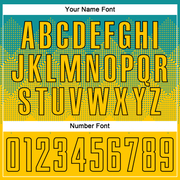 Custom Teal Gold-Black Sublimation Soccer Uniform Jersey