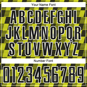 Custom Black Neon Yellow-White Line Sublimation Soccer Uniform Jersey