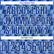 Custom Royal Light Blue-White Line Sublimation Soccer Uniform Jersey