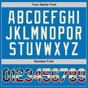 Custom Blue Vintage USA Flag-Cream Performance Vapor Golf Polo Shirt