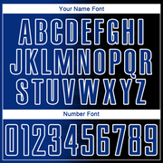 Custom Black Royal-White Gradient Line Sublimation Soccer Uniform Jersey