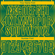 Custom Kelly Green Yellow Geometric Shapes Sublimation Soccer Uniform Jersey