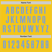 Custom Yellow Light Blue Performance Golf Polo Shirt