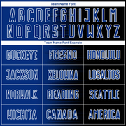 Custom Black Royal-White Gradient Line Sublimation Soccer Uniform Jersey