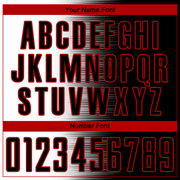 Custom Black White-Red Gradient Line Sublimation Soccer Uniform Jersey