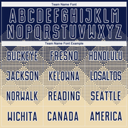 Custom Cream Navy-White Sublimation Soccer Uniform Jersey