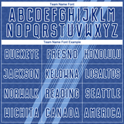 Custom Royal White Diagonal Lines Sublimation Soccer Uniform Jersey