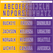 Custom Purple Gold-White Gradient Line Sublimation Soccer Uniform Jersey