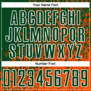 Custom Green Orange-White Abstract Fragment Art Sublimation Soccer Uniform Jersey