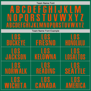 Custom Kelly Green Orange Performance Golf Polo Shirt