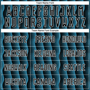 Custom Black Sky Blue-White Geometric Shape Sublimation Soccer Uniform Jersey