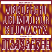 Custom Crimson Gold-White Line Sublimation Soccer Uniform Jersey