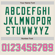 Custom Cream Pink-Kelly Green Two-Button Unisex Softball Jersey