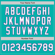 Custom Aqua Purple Pinstripe White Two-Button Unisex Softball Jersey