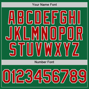 Custom Kelly Green Red-White Two-Button Unisex Softball Jersey