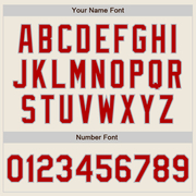 Custom Cream Teal Pinstripe Red-Gray Two-Button Unisex Softball Jersey