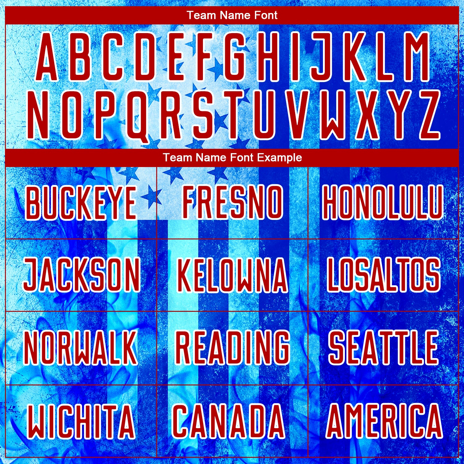 Custom Thunder Blue Red-White American Flag Flame Sublimation Soccer Uniform Jersey