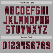 Custom Gray Crimson-Black Two-Button Unisex Softball Jersey