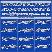 Custom Thunder Blue Navy Pinstripe White Two-Button Unisex Softball Jersey