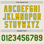 Custom Cream Kelly Green Pinstripe Gold Two-Button Unisex Softball Jersey