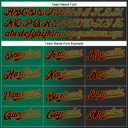 Custom Black Kelly Green-Orange Gradient Fashion Two-Button Unisex Softball Jersey