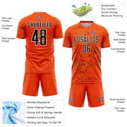 Custom Orange Black-Old Gold Abstract Fragment Art Sublimation Soccer Uniform Jersey
