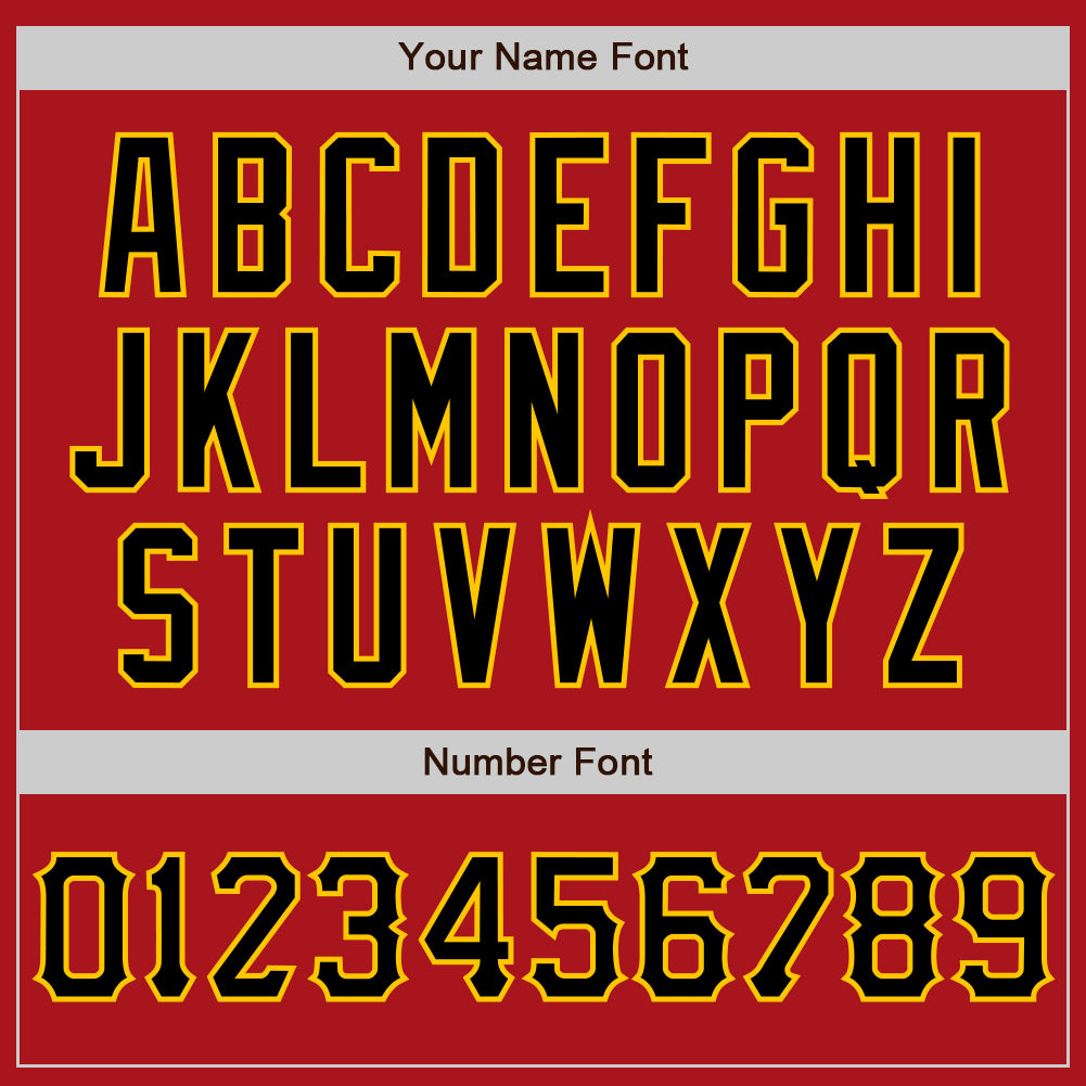 Custom Red Black-Yellow Two-Button Unisex Softball Jersey