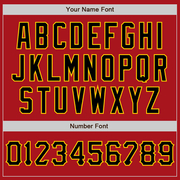 Custom Red Black-Yellow Two-Button Unisex Softball Jersey