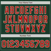 Custom Green Red-Cream Two-Button Unisex Softball Jersey