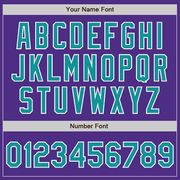 Custom Purple Teal-White Two-Button Unisex Softball Jersey