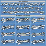 Custom Powder Blue White-Black Two-Button Unisex Softball Jersey