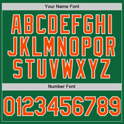 Custom Kelly Green Orange-White Two-Button Unisex Softball Jersey