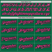 Custom Kelly Green Black Pinstripe Pink Two-Button Unisex Softball Jersey