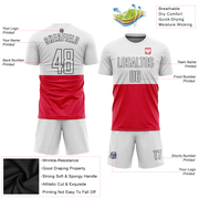 Custom Red White-Black Sublimation Polish Flag Soccer Uniform Jersey
