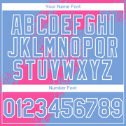 Custom Pink Light Blue-White 3D Pattern Abstract Brush Stroke Two-Button Unisex Softball Jersey