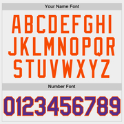 Custom White Purple-Orange Two-Button Unisex Softball Jersey