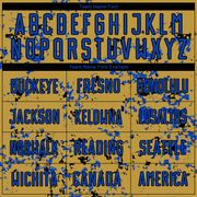 Custom Old Gold Thunder Blue-Black Abstract Fragment Art Sublimation Soccer Uniform Jersey