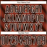 Custom Brown Orange-White Line Sublimation Soccer Uniform Jersey