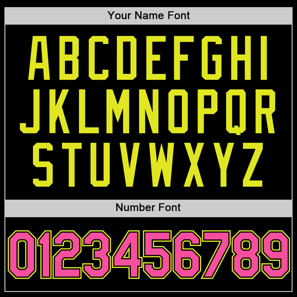 Custom Black Pink-Neon Yellow Two-Button Unisex Softball Jersey