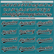 Custom Teal Black-White Two-Button Unisex Softball Jersey