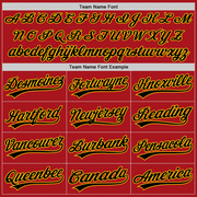 Custom Red Black-Yellow Two-Button Unisex Softball Jersey