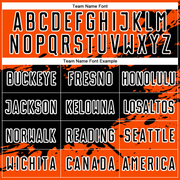 Custom Orange Black-White Splash Sublimation Soccer Uniform Jersey