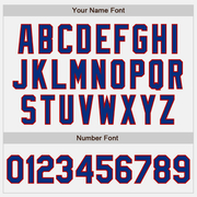 Custom White Royal Pinstripe Red Two-Button Unisex Softball Jersey