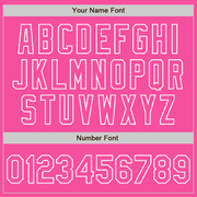 Custom Pink White Pinstripe White Two-Button Unisex Softball Jersey