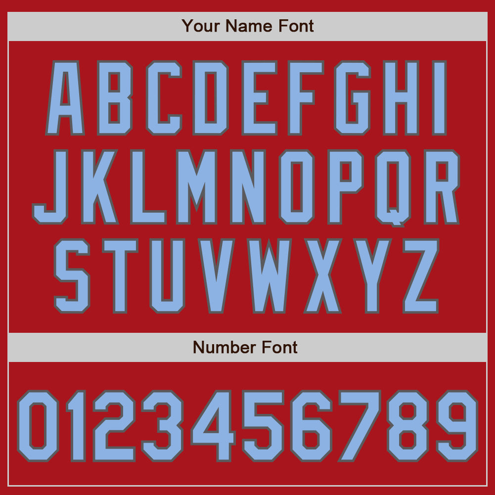 Custom Red Steel Gray Pinstripe Light Blue Two-Button Unisex Softball Jersey