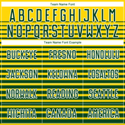 Custom Gold Green-White Sublimation Soccer Uniform Jersey