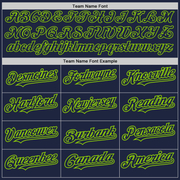 Custom Navy Neon Green Pinstripe Neon Green Two-Button Unisex Softball Jersey